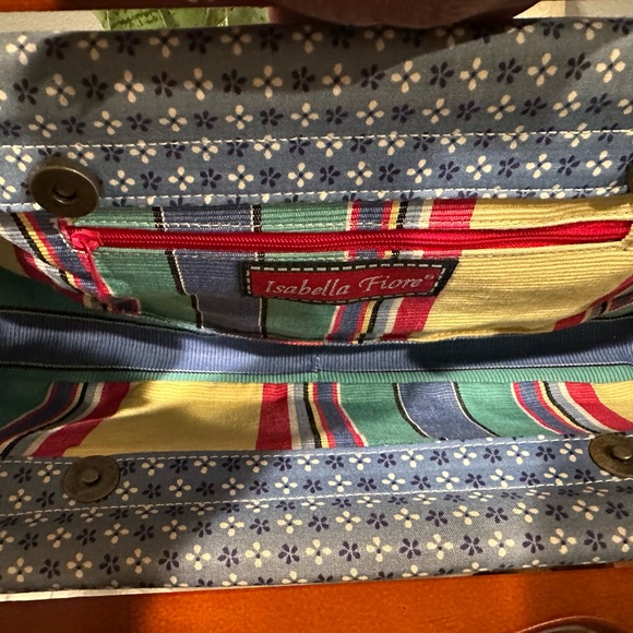 Isabella Fiore Vintage Hand-painted Floral Top Handle Purse in EUC
